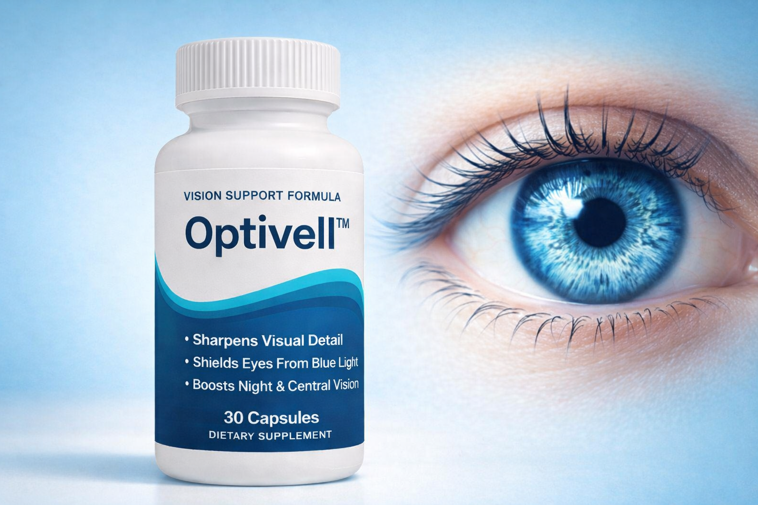 Optivell bottle and vision support visual